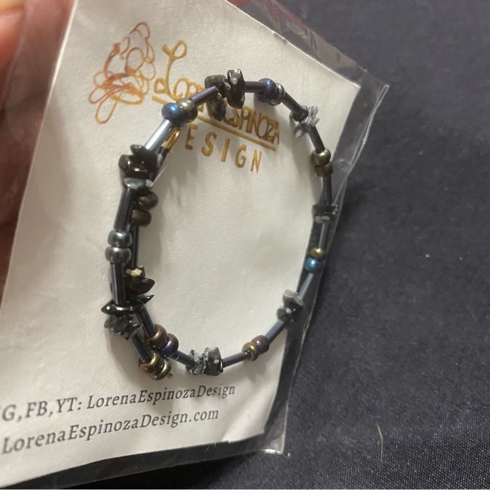 glass bracelet and gemstone bracelets pack of 2 - Picture 6 of 6